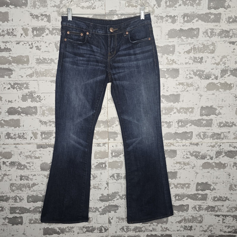 Buffalo David Bitton Jeans Womens 28 Low Rise Stretch Denim Flare Leg Dark Wash